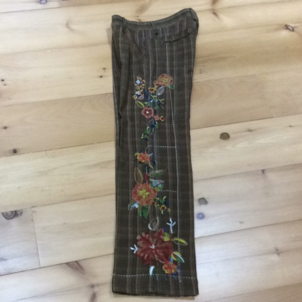 Biya 2-10-10-5 plaid embroidered pant